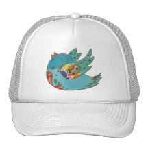 Vuelo lindo del pájaro y canto gorros bordados