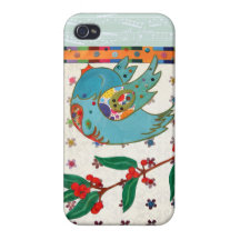 Vuelo lindo del pájaro y canto iPhone 4 funda