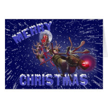 Vuelo Papá Noel y Rudolph, reno sospechado rojo Tarjetas