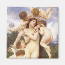 Vuelta de la primavera por Bouguereau, ángeles del Imanes De Nevera
