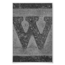 W3 4x6 blanco y negro de la fotografía de la letra
