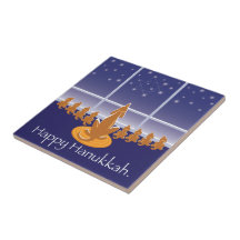 WagsToWishes®_Menorah Dogs_Happy Jánuca Azulejos Ceramicos