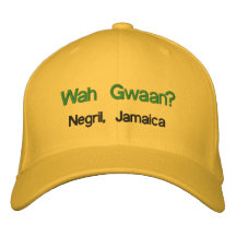 ¿Wah Gwaan? Negril, Jamaica Gorra De Beisbol Bordada