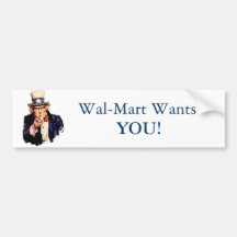 ¡Wal-Mart le quiere! Etiqueta De Parachoque