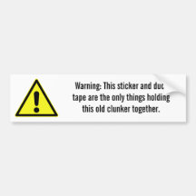 warning-06 etiqueta de parachoque