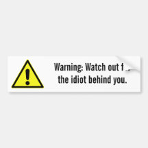 warning-12 etiqueta de parachoque