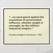 Warning de presidente Eisenhower en 1961 Flyer Personalizado