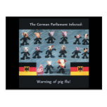 Warning of pig flu postkarten