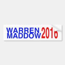 Warren/Maddow 2016 Pegatina De Parachoque