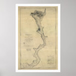 Washington DC del mapa del río Potomac - 1864 Poster