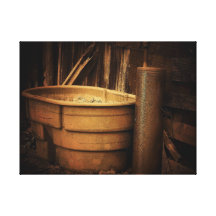 Washtub viejo lienzo envuelto para galerias