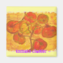 watercolour del racimo del tomate (lema) imán de nevera