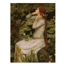 Waterhouse de Ofelia (por la charca) JW, arte del  Postales