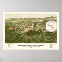 Wauwatosa, mapa panorámico de los WI - 1892 Posters