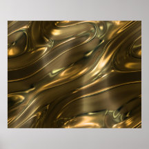 Waves Gold grande del arte del llano orgánico del  Impresiones