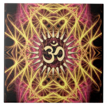 Web del fractal de la baldosa cerámica de Aum del  Azulejo Cerámica