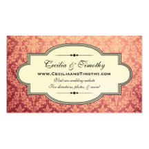Web site con clase del boda del damasco (madreselv tarjeta de negocio