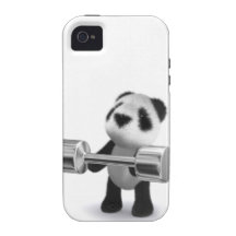 Weightlifter de la panda del bebé 3d iPhone 4 funda