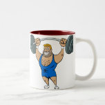 Weightlifter del dibujo animado taza
