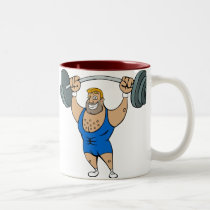 Weightlifter del dibujo animado tazas