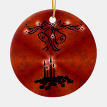 Weihnachts Ornamente mit Sterne auf rot