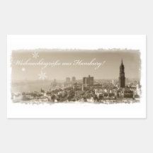 Weihnachtsgrüße aus Hamburg, Weihnachtskarte, edel Stickers