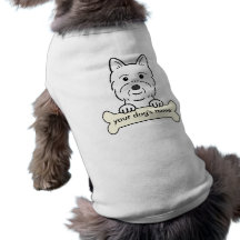 Westie personalizado camisetas de mascota