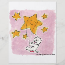 Westie que balancea en una estrella tarjetones