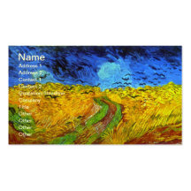Wheatfield de Van Gogh con bella arte de los cuerv Tarjeta De Negocio