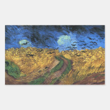 Wheatfield de Van Gogh con los pegatinas de los cu