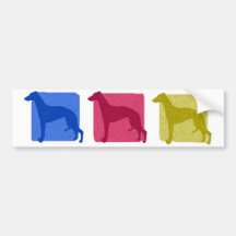 Whippet colorido siluetea a la pegatina para el pa etiqueta de parachoque