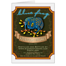 Whisky azul de la rana tarjetas