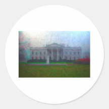 whitehouse2_Painting Pegatina Redonda