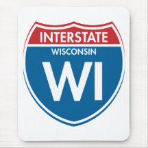 WI de un estado a otro de Wisconsin Tapetes De Ratón