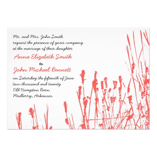 Wildflower - invitación del boda del caqui