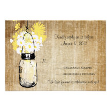 Wildflowers rústicos antiguos RSVP de las margarit Invitacion Personalizada