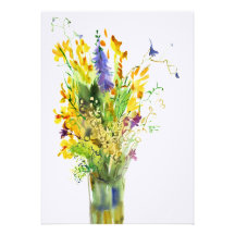 Wildflowers. Watercolor. Invitacion Personalizada
