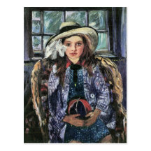 Wilhelmina con la bola de Lovis Corinto Postal