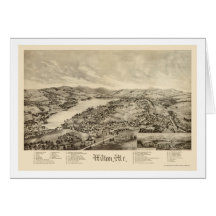 Wilton, YO mapa panorámico - 1895 Felicitacion