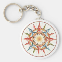 wind rose, compass chaveiro