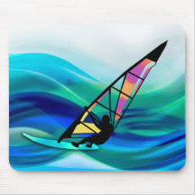 Windsurfer del tecnicolor alfombrillas de ratones