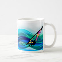Windsurfer del tecnicolor tazas