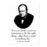 Winston Churchill y cita divertida Tarjetas Postales