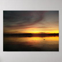 Winter Sunset Embalse Lake Posters