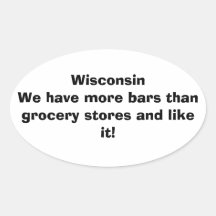 Wisconsin más pegatina de las barras