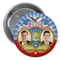 Wisconsin para Romney Ryan - foto doble Pins