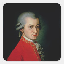 Wolfgang Amadeus Mozart, 1818 Calcomanía Cuadradas Personalizadas