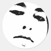 woman face 丸形シールステッカー