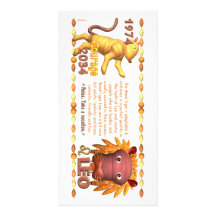 WoodTiger 1974 de Valxart Leo llevado zodiaco Tarjeta Personal Con Foto