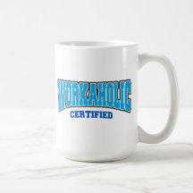 Workaholic certificado tazas de café